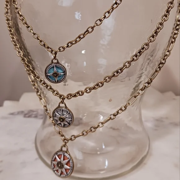 Patricia Nash Compass Triple Drop Necklace - Picture 3 of 9